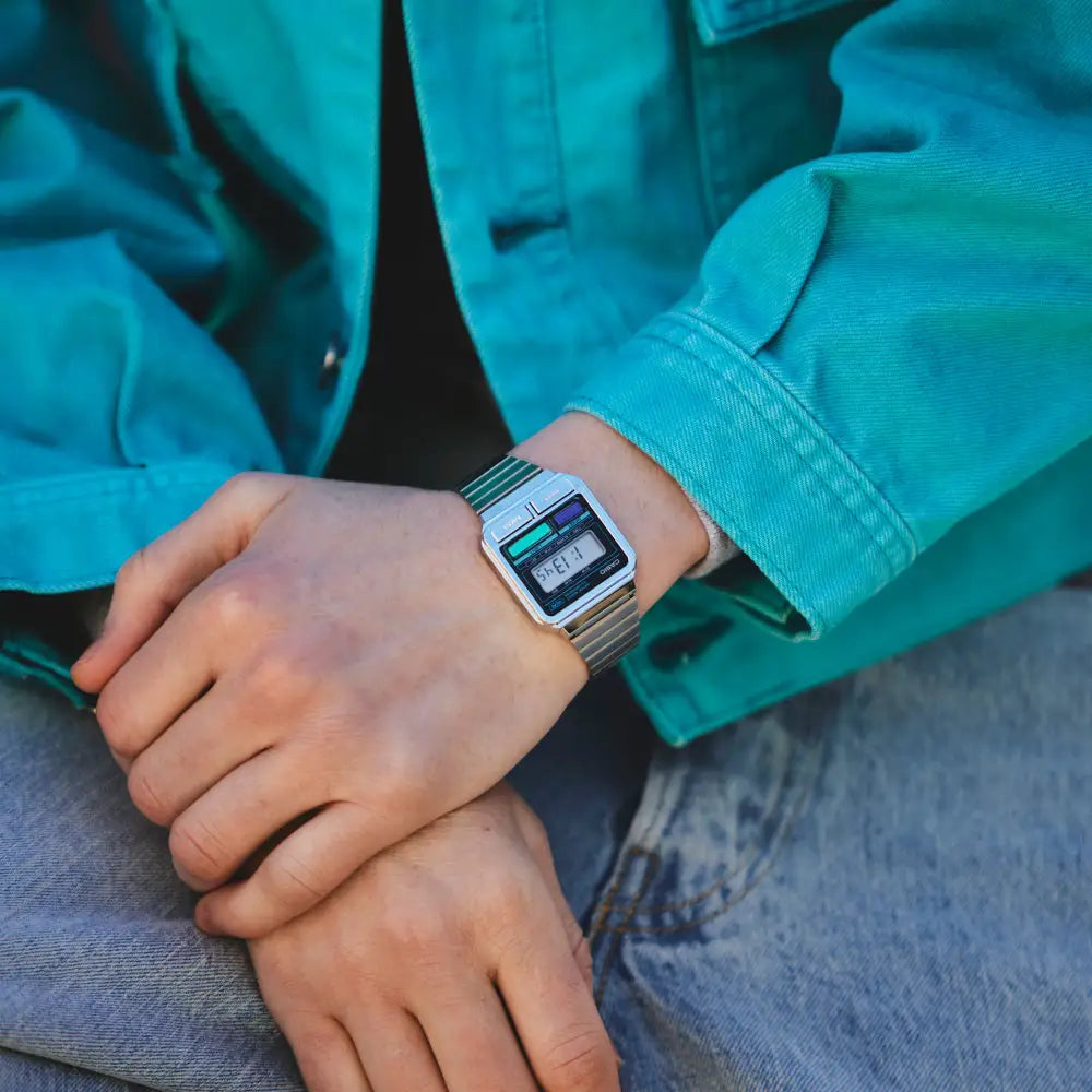 Casio Vintage Digital  A120WE-1A Multi-Function Black Dial 33.5mm Stainless Steel Unisex Watch