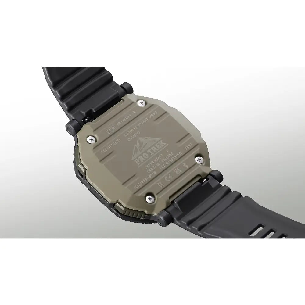 Casio ProTrek PRJ-B001-1D watch caseback detail solid back design