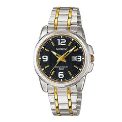 Casio Enticer Ladies Analog LTP-1314SG-1AVDF Black Dial Stainless Steel Women's Watch