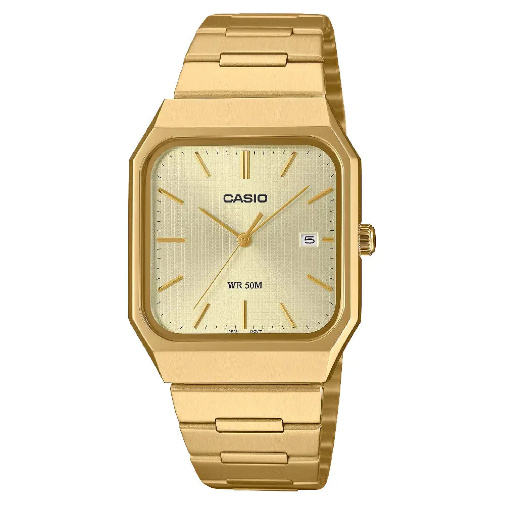 Casio Collection Analog MTP-B185G-9AVDF Gold Dial Stainless Steel Men's Watch