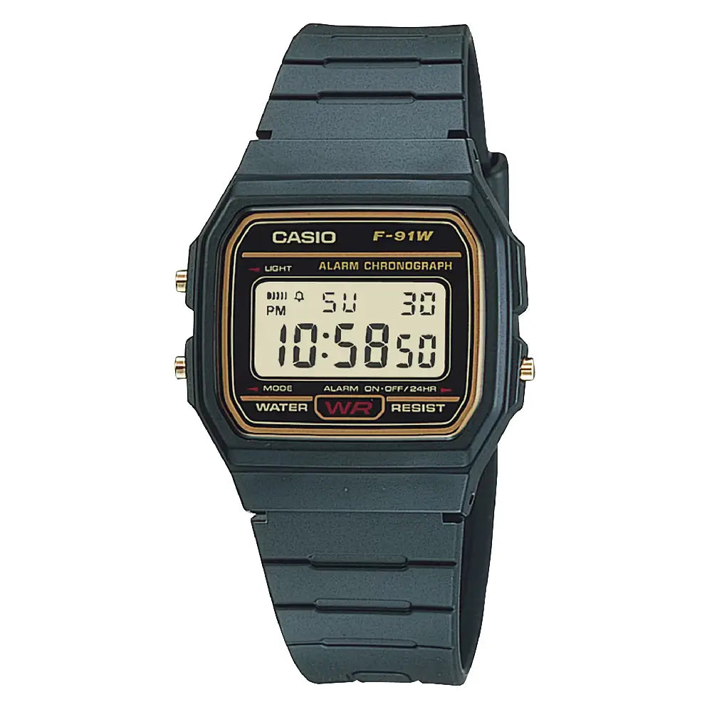 Casio Vintage Digital F-91WG-9QDF Gold Dial Resin Strap Unisex Watch