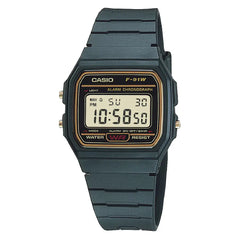 Casio Vintage Digital F-91WG-9QDF Gold Dial Resin Strap Unisex Watch