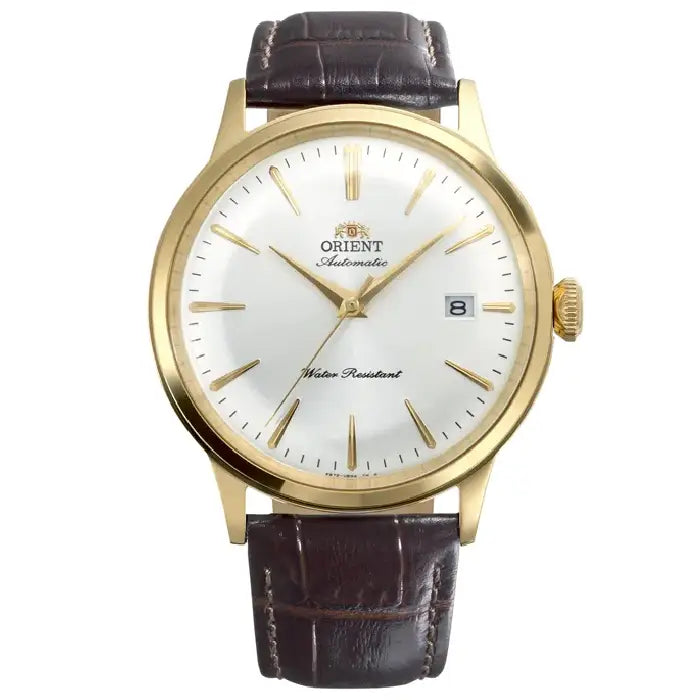Orient RA-AC0028S white dial 40.5mm leather strap mens watch