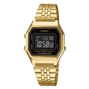 Casio Vintage Digital LA680WGA-1B Black Dial Stainless Steel Women's Watch