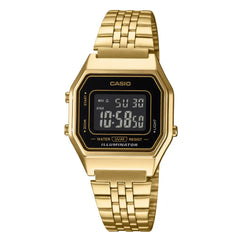 Casio Vintage Digital LA680WGA-1B Black Dial Stainless Steel Women's Watch