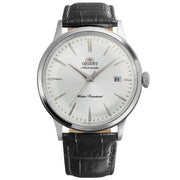 Orient Bambino RA-AC0031S automatic watch with white dial and leather strap