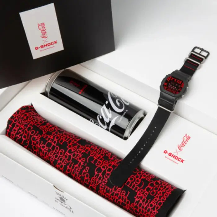 Casio G-Shock "Coca-Cola x Kazuki Kuraishi" DW-5600COCA19-1 Black Dial 42.8mm Nylon Strap Watch