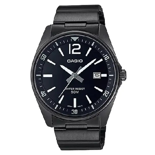 Casio Enticer MTP-E170B-1BVDF Date Analog Black Dial Stainless Steel Men's Watch