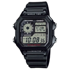 Casio World Time Digital AE-1200WH-1AVDF Grey/Black Dial Digital and Analog Resin Strap Men's Watch