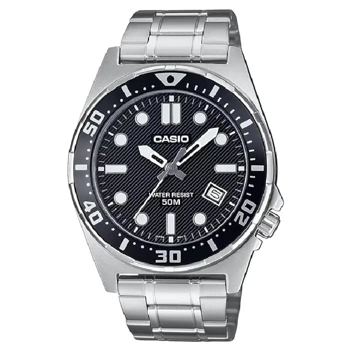 Casio Collection Analog MTD-135D-1AVDF Black Dial Stainless Steel Men's Watch