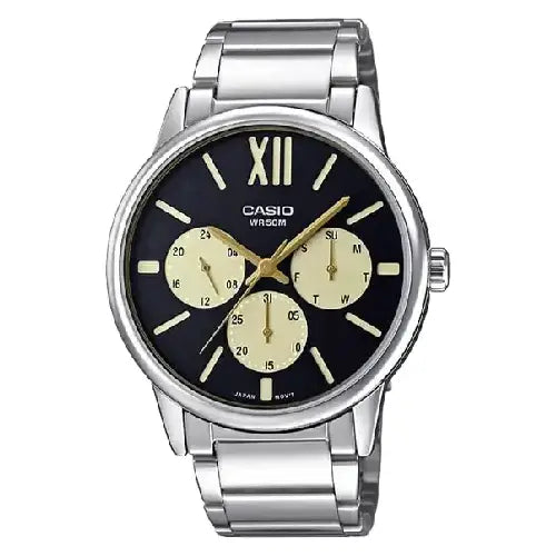Casio Enticer MTP-E312D-1B1VDF Multi-Function Analog Black Dial Stainless Steel Men's Watch