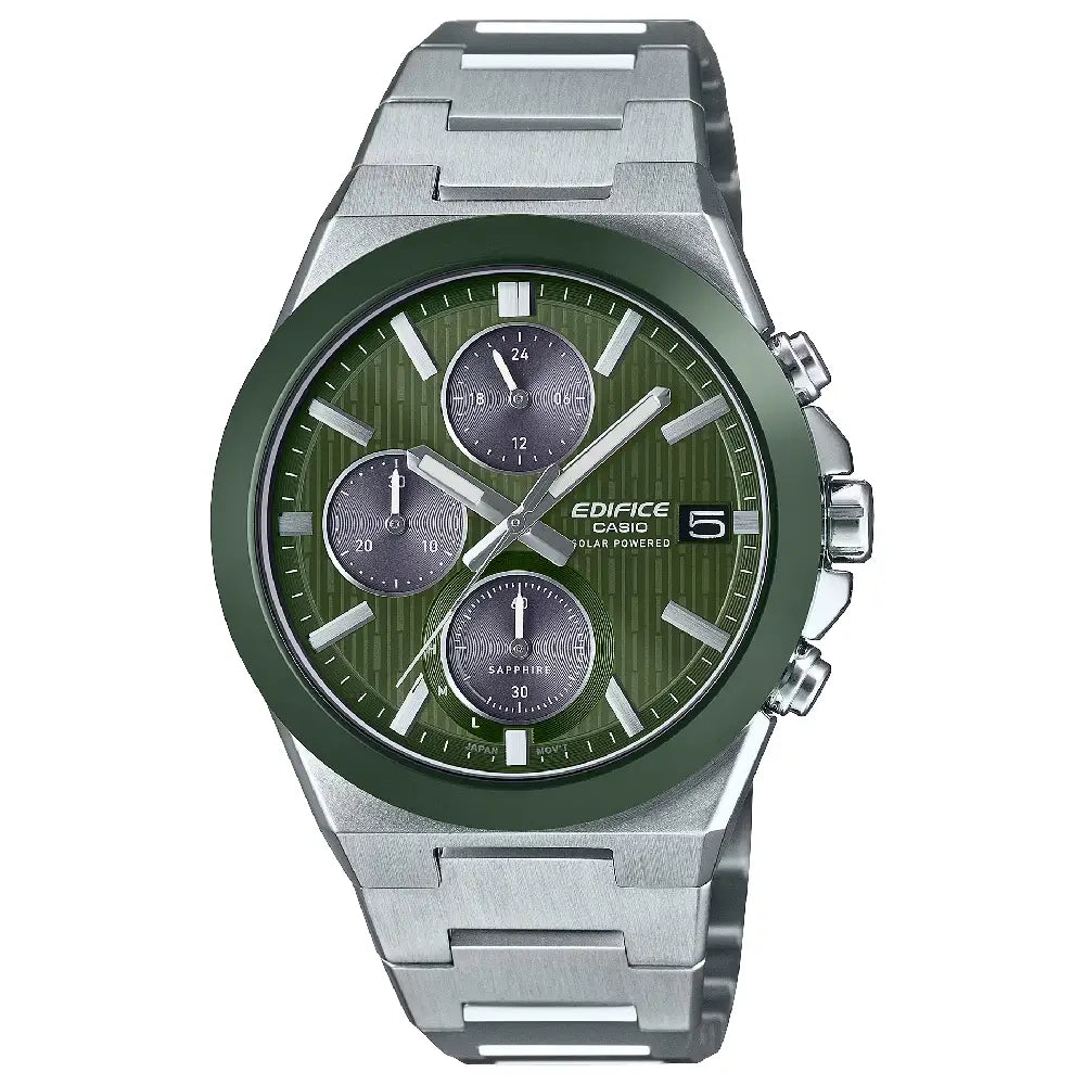 Casio Edifice EFS-S650D-3A solar green dial stainless steel men's watch
