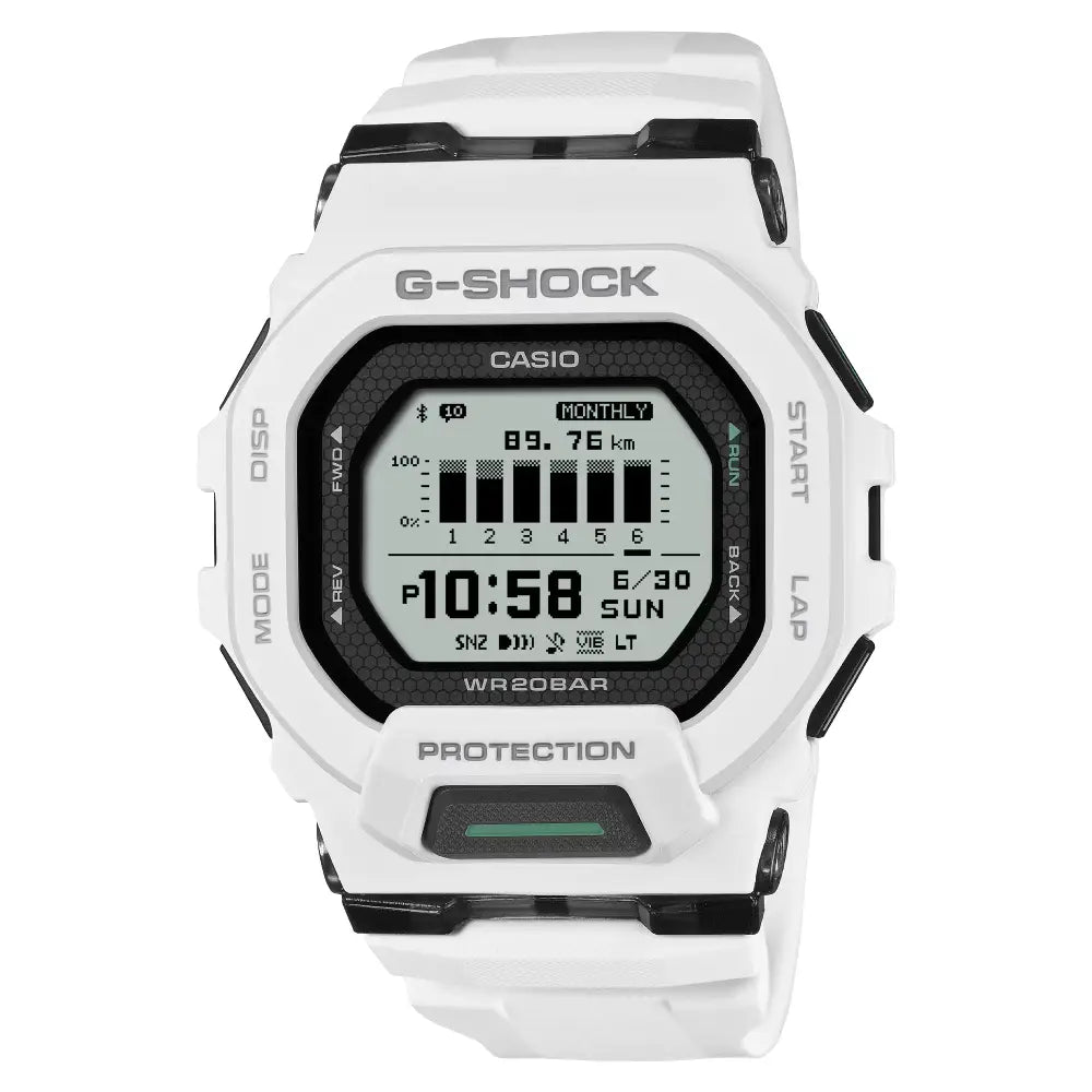 Casio G-Shock GBD-200-7 G-Squad white resin strap men's watch