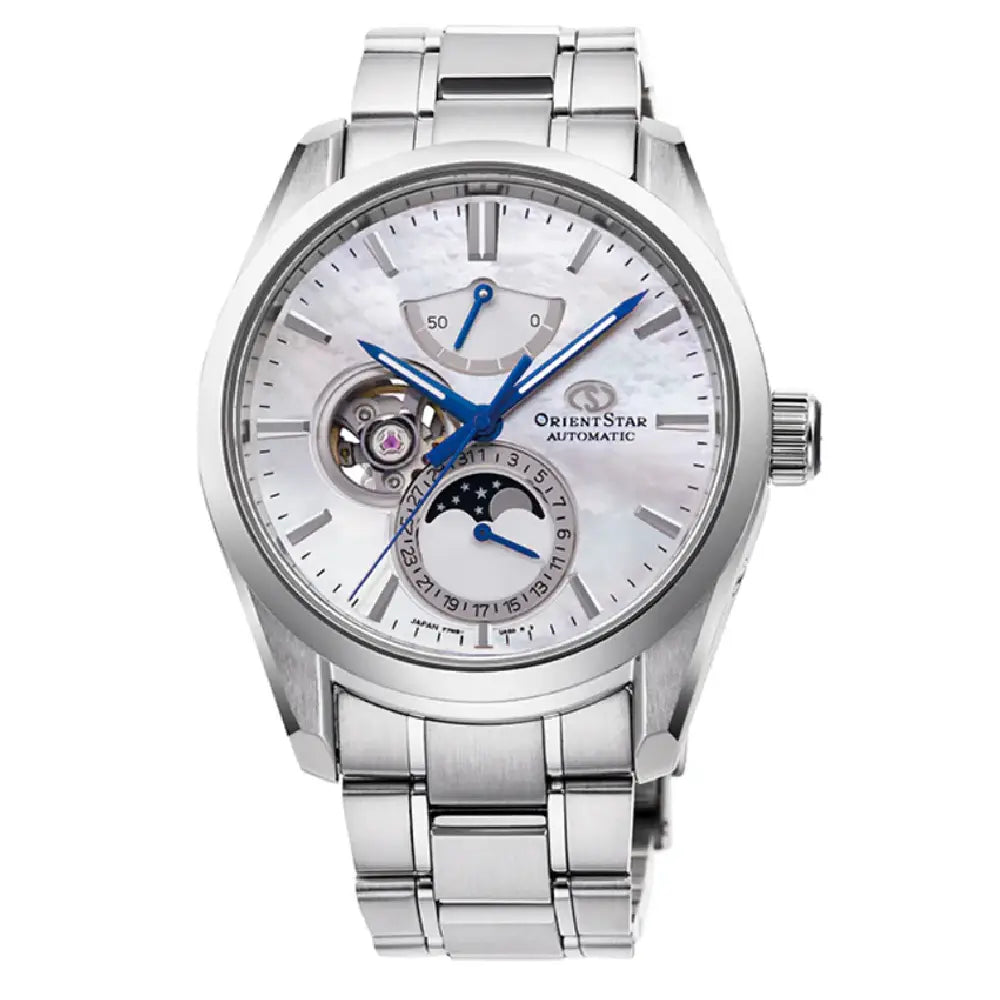 Orient Star RE-AY0005A Automatic Moon Phase Mother-of-Pearl Dial 41mm Stainless Steel Men's Watch