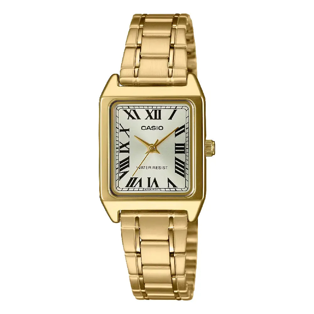Casio Enticer Ladies Analog LTP-V007G-9BUDF Gold Dial Stainless Steel Women's Watch