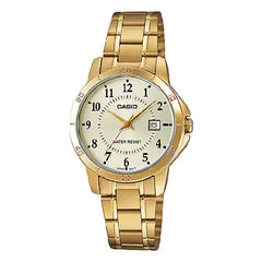 Casio Standard Analog LTP-V004G-9BUDF Gold Dial Stainless Steel Women's Watch