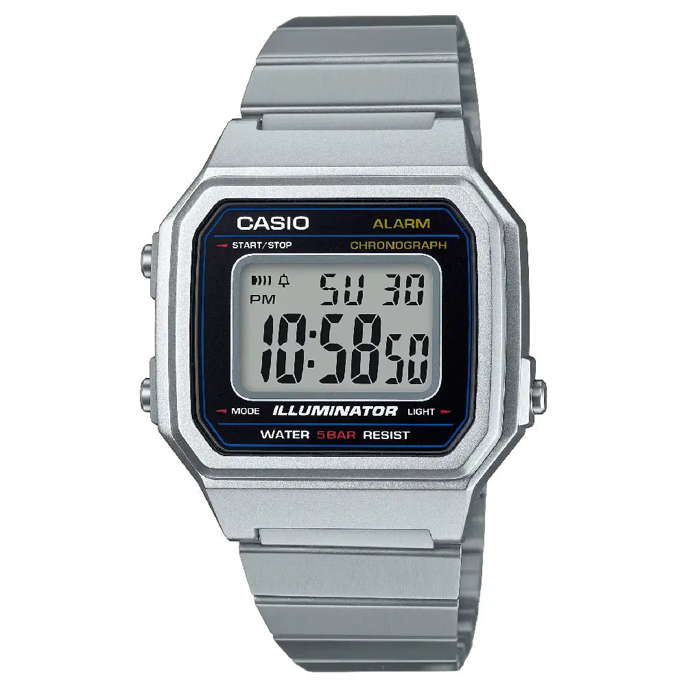 Casio Vintage Digital B650WD-1ADF Black Dial Stainless Steel Unisex Watch