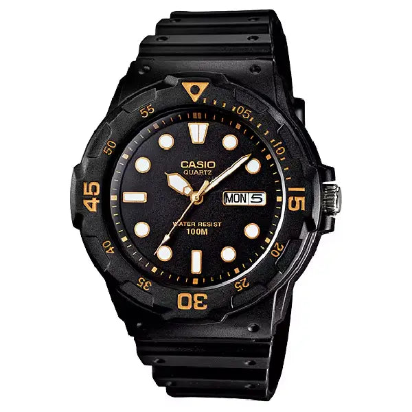 Casio Standard Analog Diver-Style MRW-200H-1EVDF Black Dial Resin Strap Men's Watch