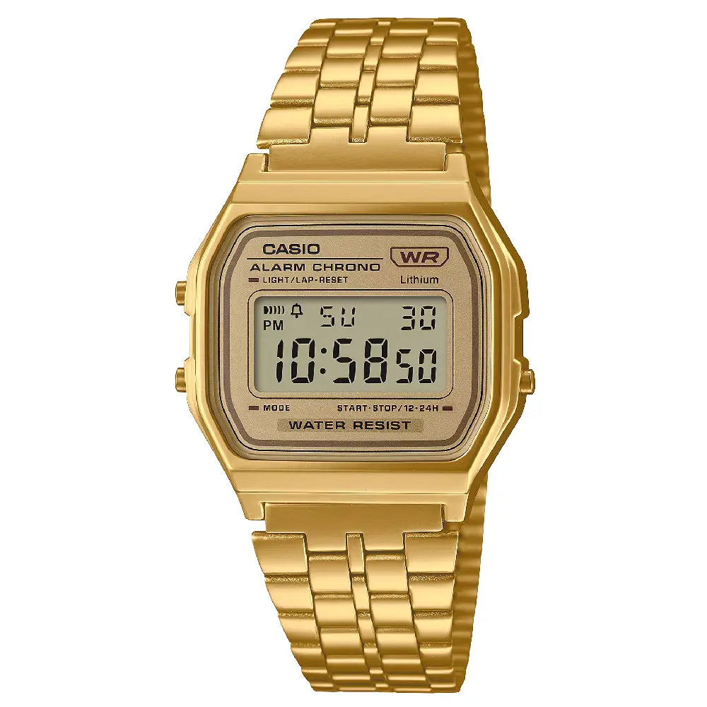 Casio Vintage Digital A158WETG-9AEF Gold Dial Stainless Steel Unisex Watch