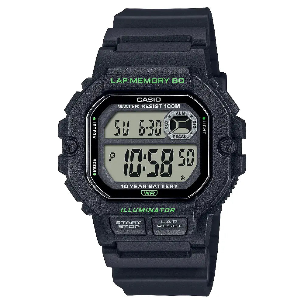 Casio Sports Digital WS-1400H-1AVDF Black Display Dial Resin Strap Men's Watch