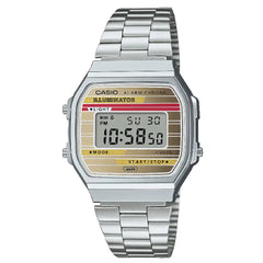 Casio Vintage Digital A168WEHA-9ADF Iridescent Dial Stainless Steel Unisex Watch