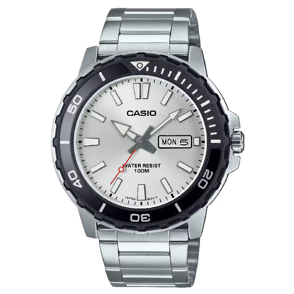 Casio Collection Analog MTD-125D-7AVDF Silver Dial Stainless Steel Men's Watch