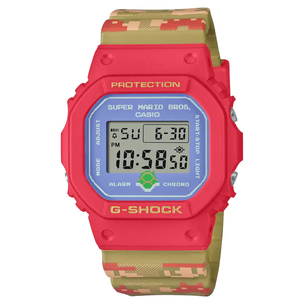 Casio G Shock DW-5600SMB-4 Limited Edition  "Super Mario Bros."  Digital Red Dial Resin Strap Men's Watch