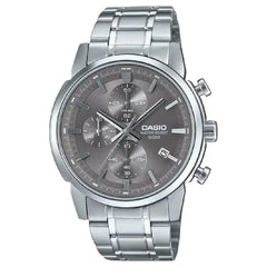 Casio Enticer MTP-E510D-8AVDF Chronograph Analog Gray Dial Stainless Steel Men's Watch
