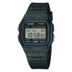 Casio Vintage Digital F-91W-3SD Green Dial Resin Strap Unisex Watch
