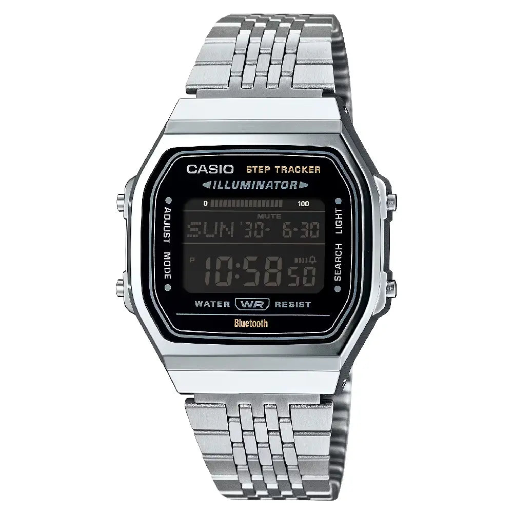 Casio Vintage Digital ABL-100WE-1BDF Bluetooth Black Dial Stainless Steel Unisex Watch