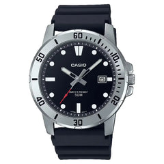 Casio Enticer MTP-VD01-1EVUDF Date Analog Black Dial Resin Strap Men's Watch
