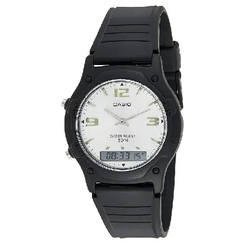 Casio Analog-Digital AW-49HE-7AVDF White Dial Resin Strap Unisex Watch