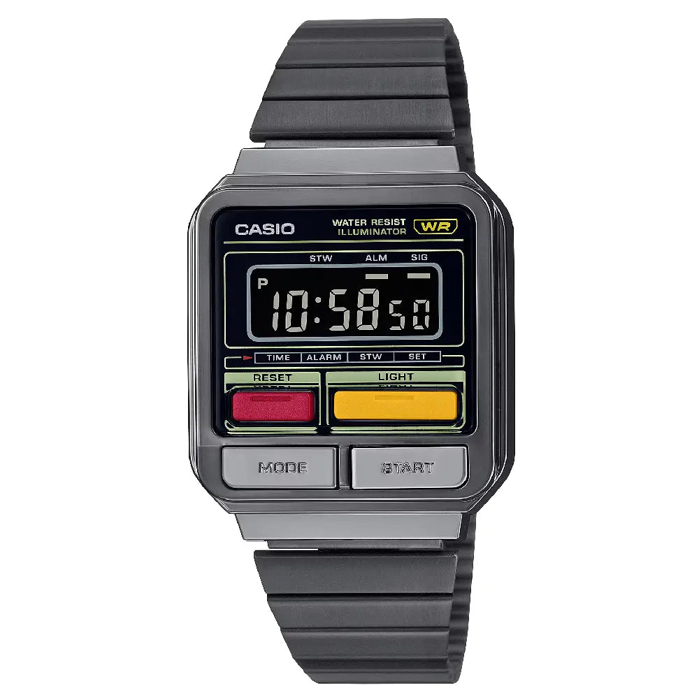 Casio Vintage Digital A120WEGG-1BDF Black Dial Stainless Steel Unisex Watch