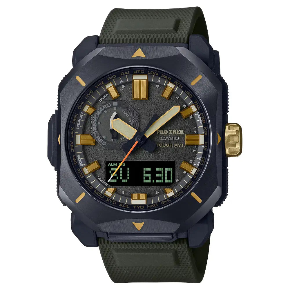 Casio Pro Trek PRW-6900Y-3PR "Bushcraft" Green Dial 44.8mm Resin Strap Men's Watch