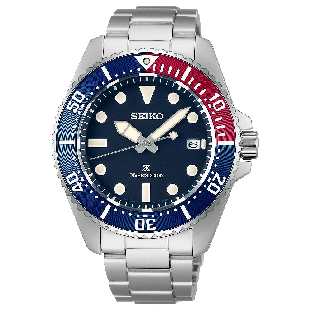Seiko Prospex Solar SBDJ061 (SNE595P1) "Solar Pepsi" (Made In Japan) Blue Dial 41mm Stainless Steel Men's Watch