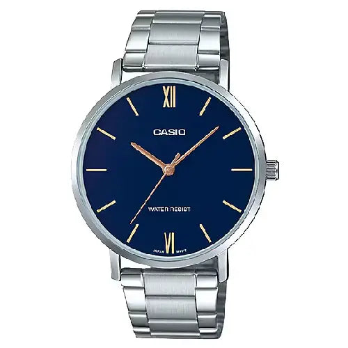 Casio Enticer Analog MTP-VT01D-2BUDF Blue Dial Stainless Steel Men's Watch