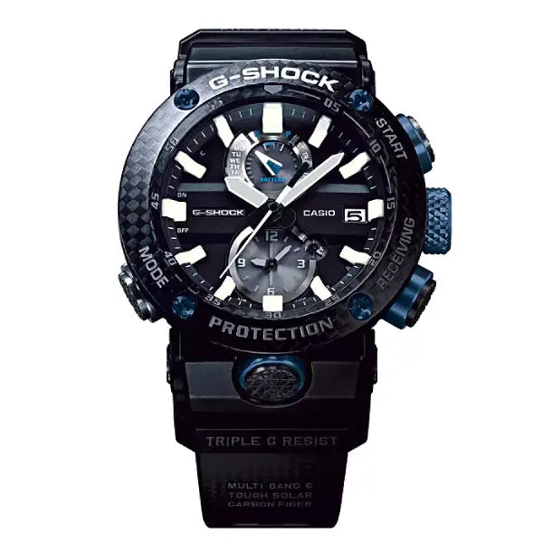 Casio G-Shock Gravitymaster "Carbon Monocoque" GWR-B1000-1A1 Black & Blue Dial 46.4mm Carbon Fiber Men's Watch
