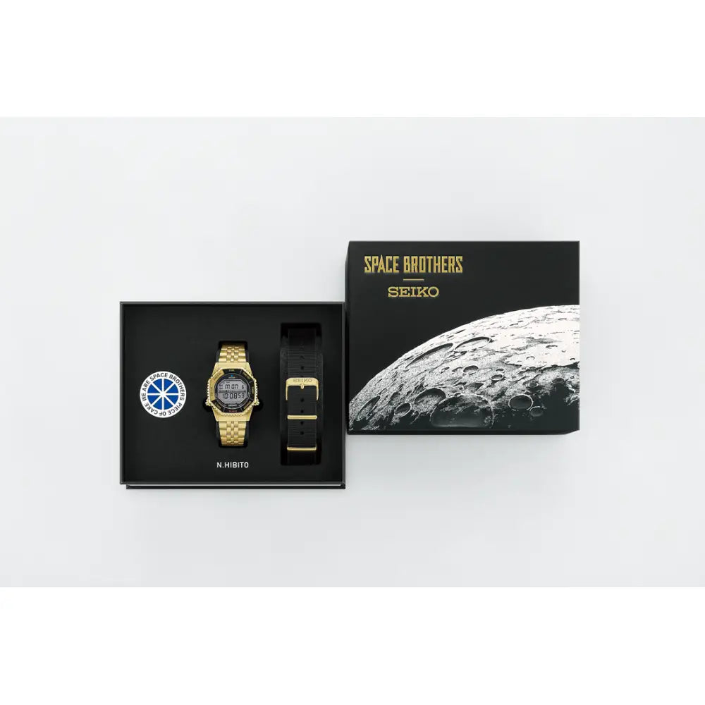 Seiko Selection "Rotocall" SBJG024 "Space Brothers" Limited Edition (824 pieces) Gold/Black Digital Dial Stainless Steel Men's Watch