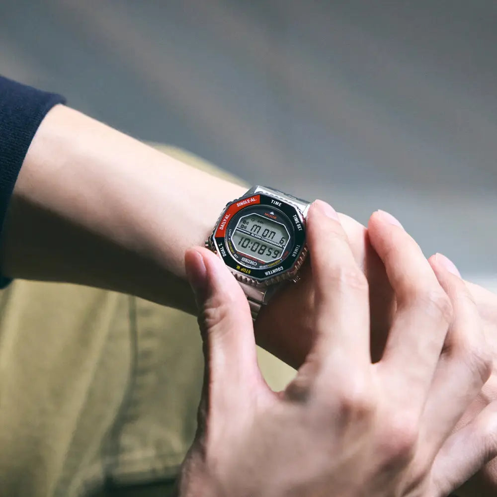 Seiko SMGG19P1 "Rotocall" Quartz Digital Dial 37mm Stainless Steel Men's Watch