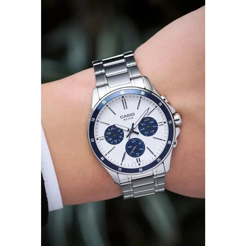 Casio Collection Analog MTP-1374D-7A2VDF White Dial Stainless Steel Men's Watch