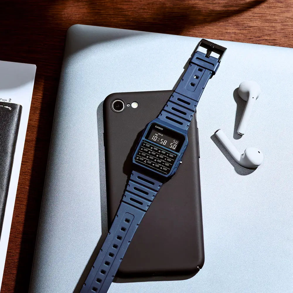 Casio Vintage Calculator Digital CA-53WF-2BDF Navy Blue Dial Resin Strap Unisex Watch