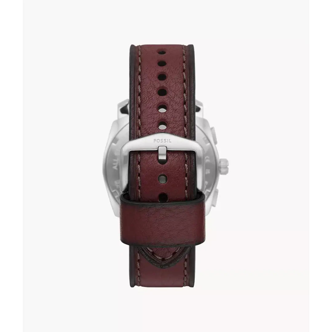 Fossil Machine FS5884 Chronograph Red/Brown Dial Leather Strap Men's Watch
