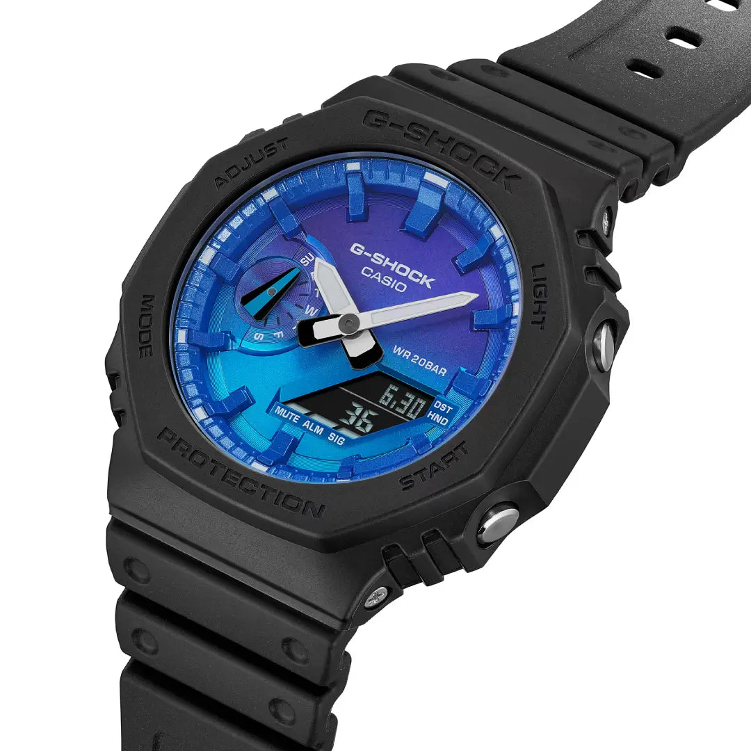 Casio G Shock GA-2100FL-1ADR Limited Edition Analog-Digital Blue Dial Resin Strap Men's Watch
