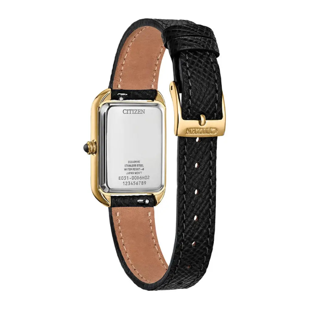 Citizen Eco-Drive L Ambiluna EM1192-01E women's watch back dial leather strap