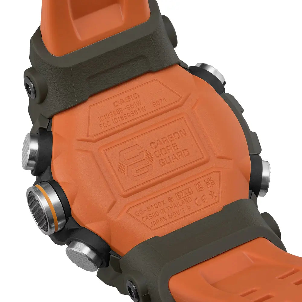 Casio G-Shock Mudmaster GG-B100X-1A9 men's watch back case detail resin strap