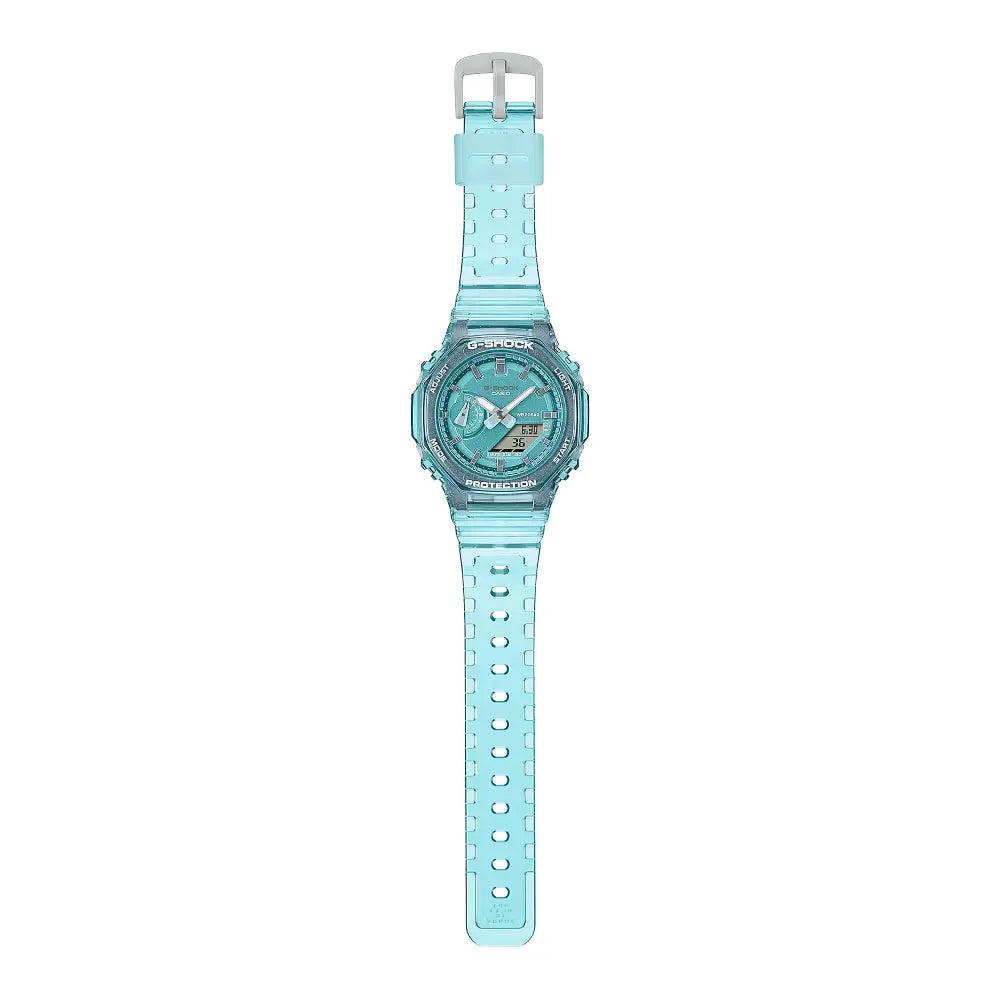 Casio G-Shock Mini CasiOak GMA-S2100SK-2A Skeleton Blue Dial 42.9mm Resin Strap Women's Watch
