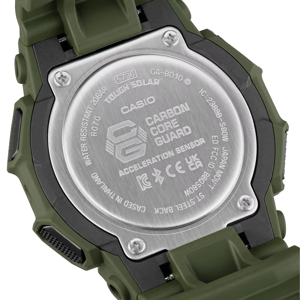 Casio G-Shock "Solar Step Tracker" GA-B010-3ADR Green Dial 49.3mm Bio-Based Resin Strap Men's Watch