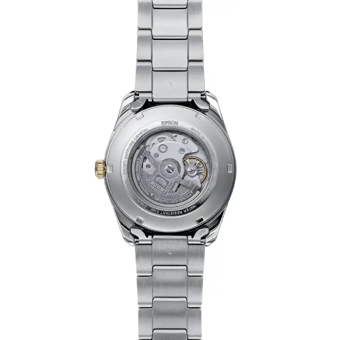 Orient RA-AK0312S Sun and Moon automatic men's watch back dial gold-tone stainless steel