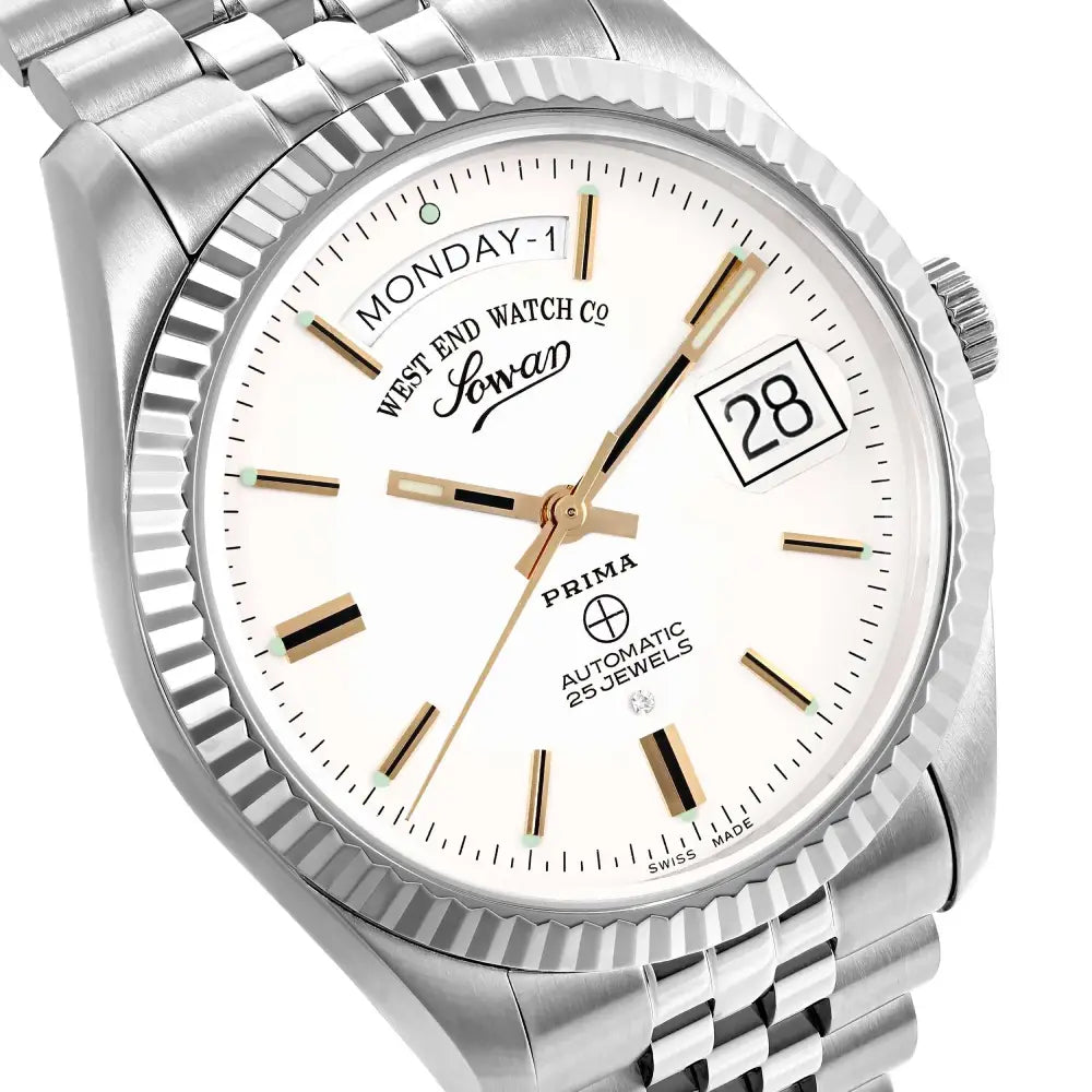 West End Automatic Analog The Classics XL 6868.10.2587N White Dial 41mm Stainless Steel Men's Watch