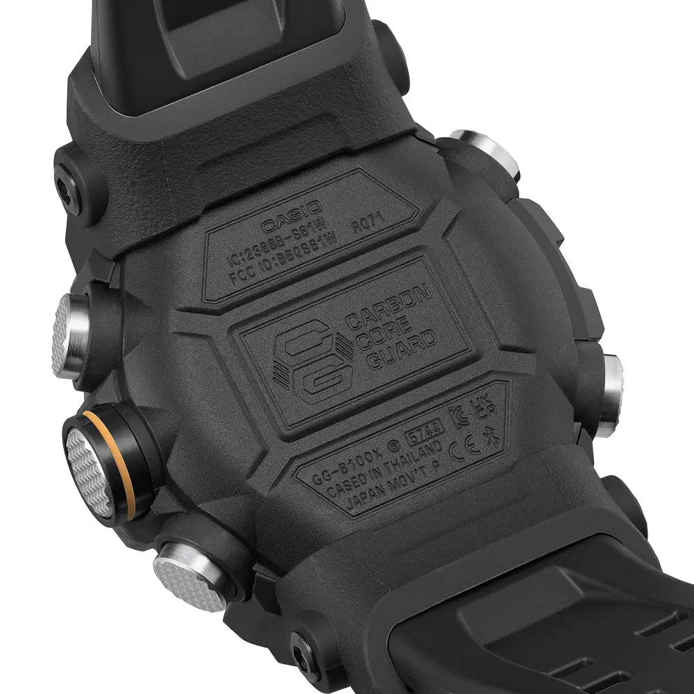Casio G-Shock Mudmaster GG-B100X-1A back case carbon core guard structure view